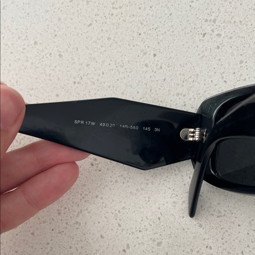Prada SPR17W Black Rectangular Sunglasses - image 4